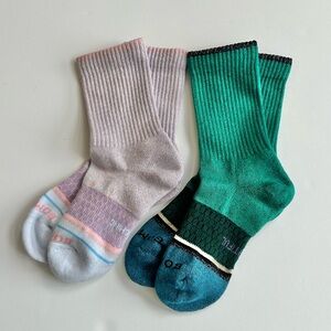 Wicked x Bombas New 2 pair Calf Socks Small Youth Lavender Green